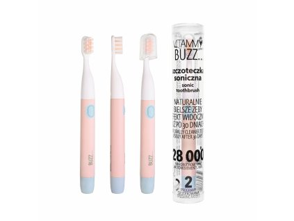VITAMMY BUZZ Sonická zubná kefka s 28 000 mikropohybmi, 2 programy čistenia, ružová/modrá