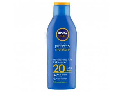 NIVEA Sun Protect & Moisture Hydratačné mlieko na opaľovanie OF 20, 200 ml