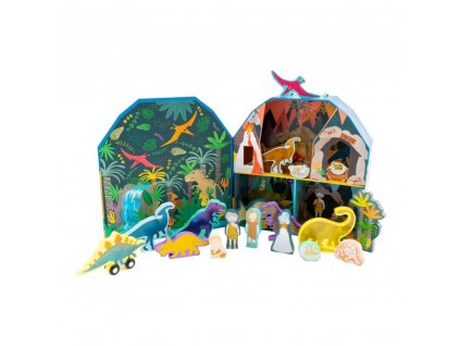 45P6472 Floss&Rock Playbox s drevenými figúrkami Dinosaurus