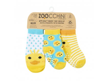 122-018-009 Zoocchini Set 3ks protišmykové ponožky Kačka