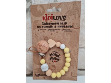 Kidi Love Klip na cumlík 2v1 MINI pastel light yellow