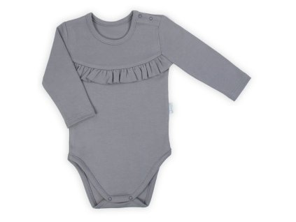 Dojčenské body s dlhým rukávom Nicol Sara sivá, 68 (4-6m) - 52961