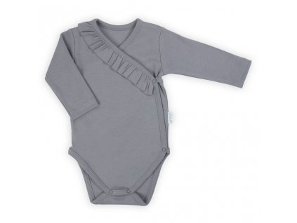 Dojčenské bavlnené body s bočným zapínaním Nicol Sara sivá, 56 (0-3m) - 52969