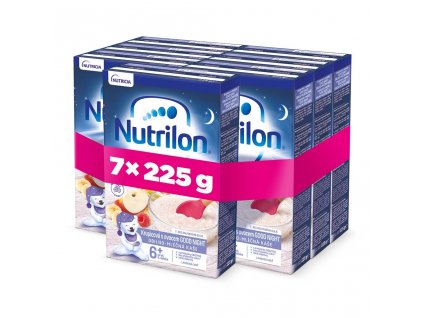 7x NUTRILON Pronutra Krupicová mliečna kaša s ovocím GOOD NIGHT od uk. 6. mesiaca 225 g