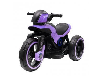 Detská elektrická motorka Baby Mix POLICE fialová - 44993