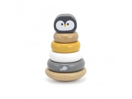 Drevená skladacia pyramída pre najmenších Viga Tučniak - 53102