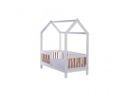Detská buková posteľ so zábranou Drewex Casa Bambini 160x80x174 cm - 53143