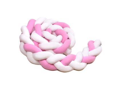 T-TOMI Pletený mantinel 180 cm White + Pink