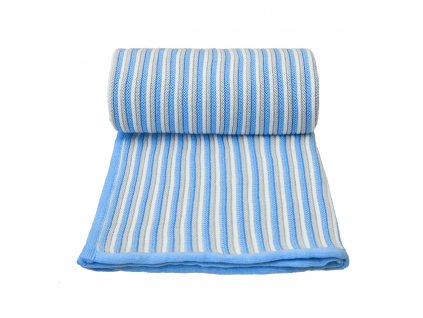T-TOMI Pletená deka White + Blue