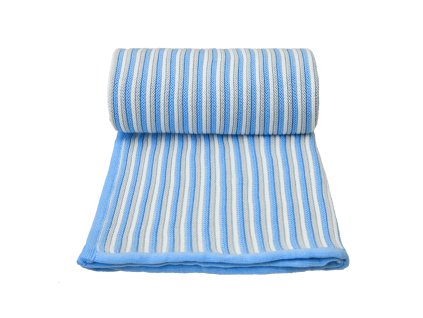 pletena deka spring white blue