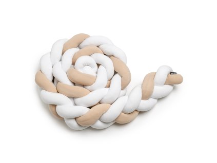 T-TOMI Pletený mantinel 180 cm White + Beige