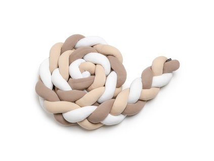 T-TOMI Pletený mantinel 180 cm White + Beige + Mocca