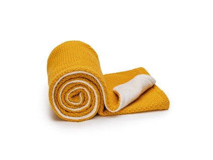 T-TOMI Pletená deka WARM Mustard