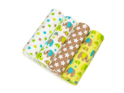 T-TOMI Látkové plienky Green elephants