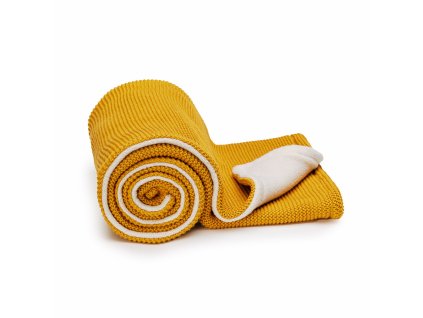 T-TOMI Pletená deka WARM Mustard waves