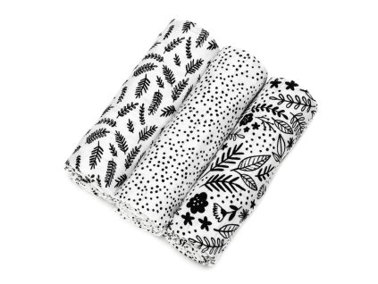 T-TOMI TETRA plienky HIGH QUALITY Black flowers