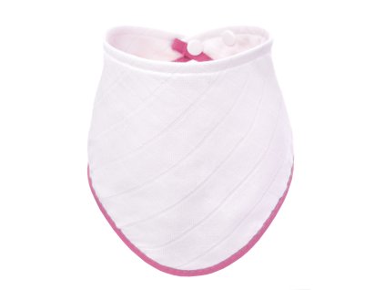 T-TOMI Bambusový slintáčik White with pink edging