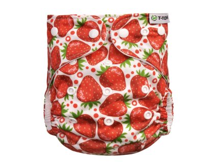 T-TOMI Nohavičková plienka AIO - prebaľovací set patentky Strawberries