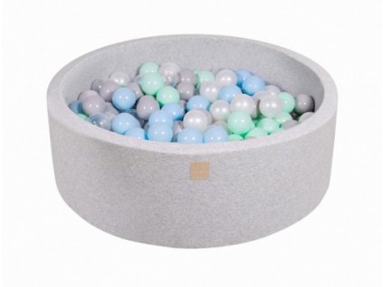 Suchý bazének s míčky 90x30cm s 200 míčky, světle šedá: šedá, bílá, průhledná, mintová, modrá