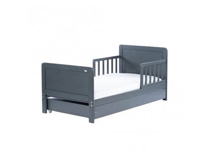Detská posteľ so zábranou a šuplíkom Drewex Olek 140x70 cm grafit - 53138