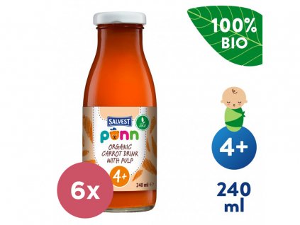 6x SALVEST Põnn BIO Šťava mrkvová s dužinou 240 ml