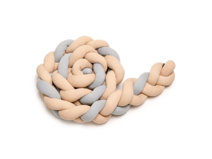 T-TOMI Pletený mantinel 360 cm Beige + Grey