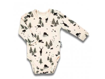 Dojčenské body s dlhým rukávom Nicol Bambi, 80 (9-12m) - 53846