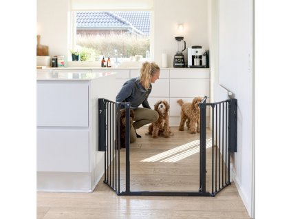 DogSpace Max M priestorová zábrana, kovová, čierna