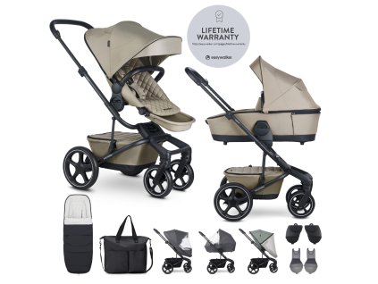 EASYWALKER Kočík kombinovaný Harvey⁵ Premium Pearl Taupe XXL RWS + volant ZDARMA