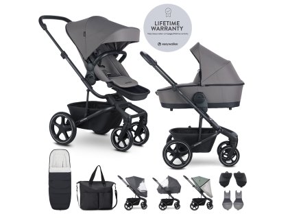 EASYWALKER Kočík kombinovaný Harvey⁵ Pebble Grey XXL RWS + volant ZDARMA