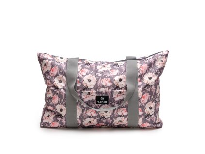 shopper bag grey flowers