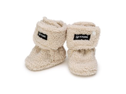 T-TOMI Capačky TEDDY Cream (6-9 mesiacov) WARM