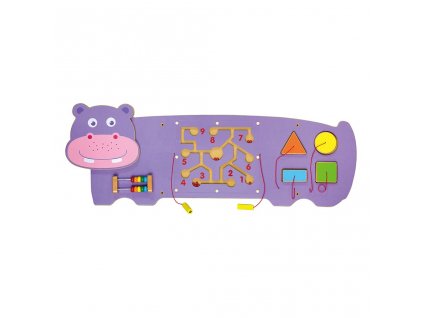 Drevená senzorická manipulačná doska Viga hroch - 54618