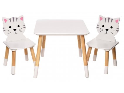 Detský stôl so stoličkami Mačička