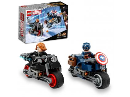 Black Widow a Captain America na motorkách