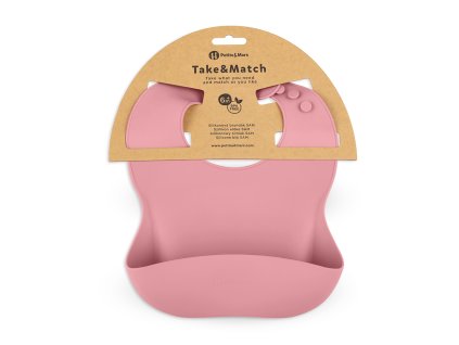 PETITE&MARS Podbradník silikónový Take&Match Dusty Rose 6m+