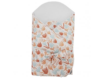 EKO Zavinovačka bavlnená s potlačou a s kokosom RO-15-BEIGE-FLOWERS
