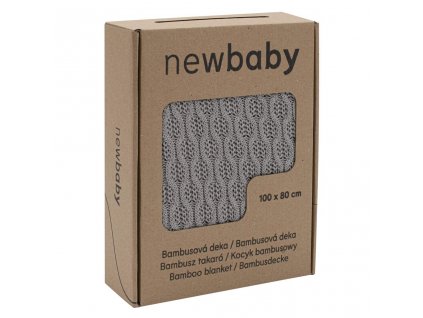 Bambusová pletená deka New Baby so vzorom 100x80 cm grey - 54074