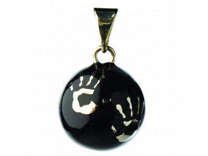 Tehotenská rolnička ESSENTIALS Black with hands
