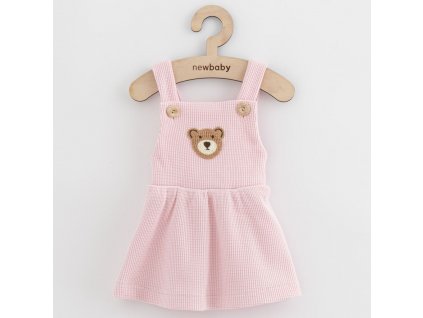 Dojčenská sukienka na traky New Baby Luxury clothing Laura ružová, 74 (6-9m) - 55159