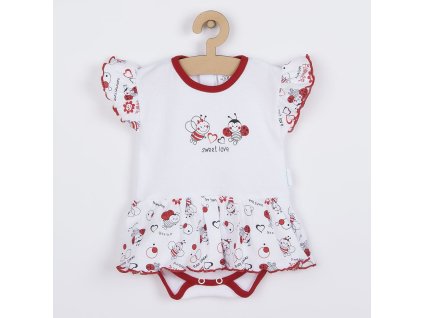 Dojčenské body s krátkym rukávom a volánikom New Baby Lienka, 86 (12-18m) - 55373