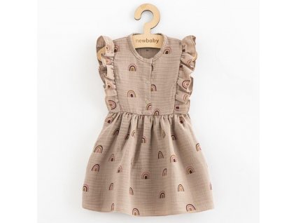 Letné dojčenské mušelínové šaty New Baby Rainbow, 68 (4-6m) - 55451
