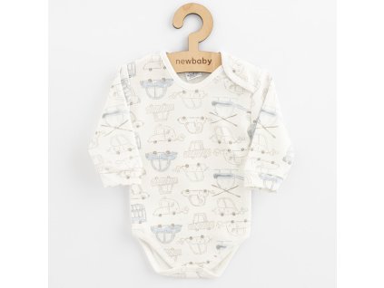 Dojčenské bavlnené body s dlhým rukávom New Baby My Cars, 56 (0-3m) - 55354