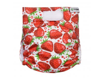 T-TOMI Vrecková plienka (typ AIO) - suchý zips Strawberries
