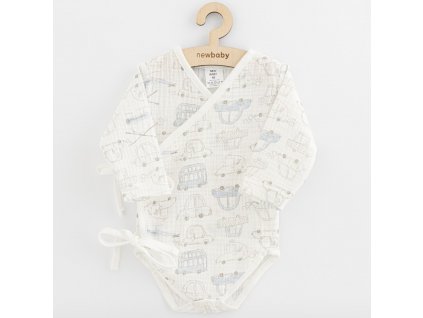 Dojčenské mušelínové body s bočným zaviazovaním New Baby My Cars, 56 (0-3m) - 55343