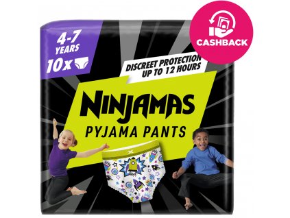 NINJAMAS Nohavičky plienkové Pyjama Pants Kosmické lode, 10 ks, 7 rokov, 17kg-30kg