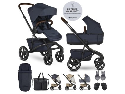 EASYWALKER Kočík kombinovaný Jimmey Indigo Blue XXL RWS + volant ZDARMA