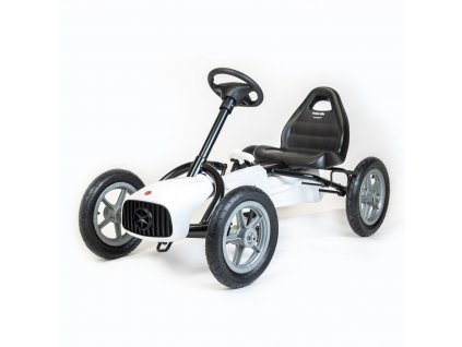 Detská šliapacia motokára Go-kart Baby Mix Buggy biela - 55293
