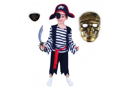 Detský kostým Pirát s mečom a maskou 110-116 S