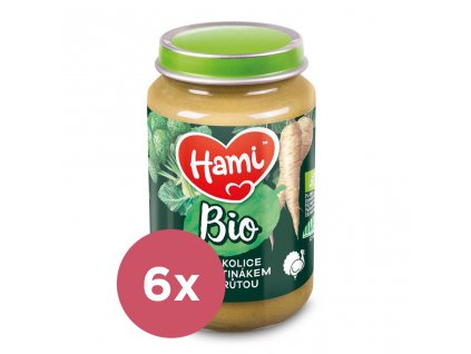 6x HAMI BIO Mäsovo-zeleninový príkrm Brokolica s paštrnákom a morkou 190 g, 8+